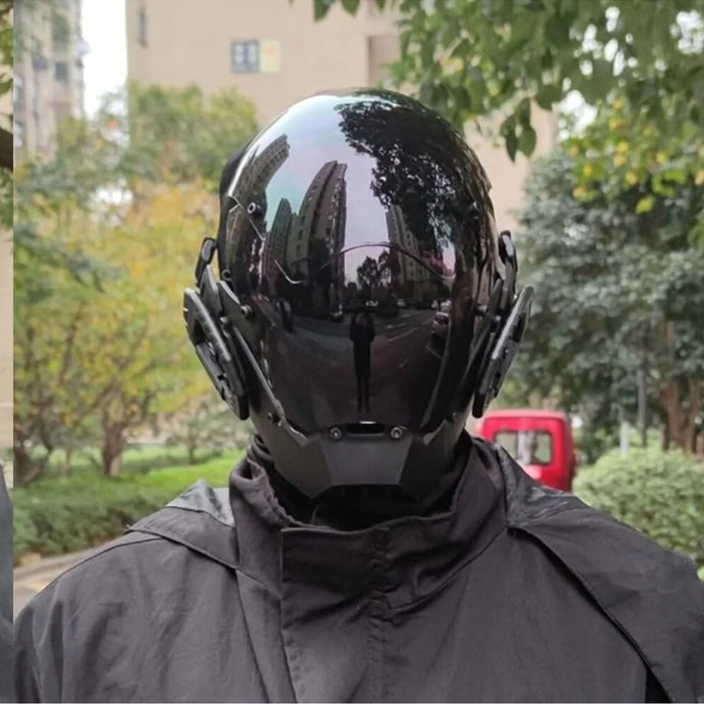 Punk Cosplay Mask Men Adult Black Halloween Party Rave Festival Costume Gear